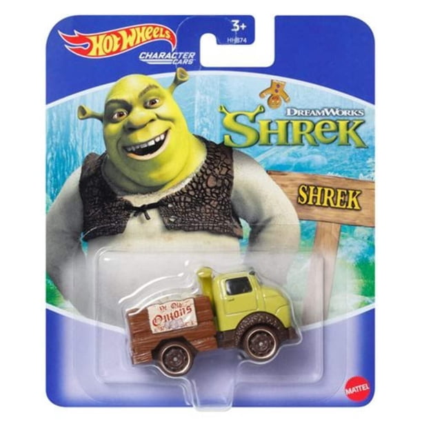 Coche de juguete Hot Wheels Shrek Character escala 1:64 verde