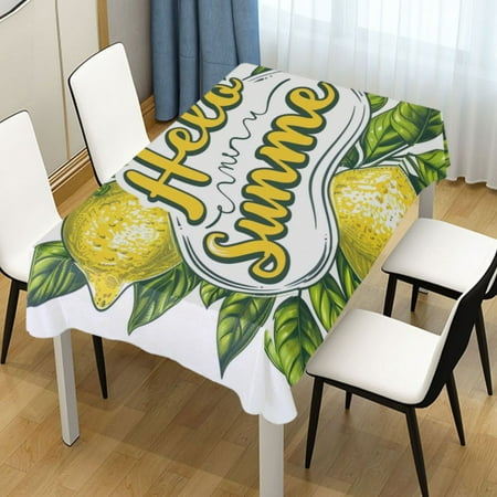 

Ryvnso Hello Summer Lemon Rectangle Table Cloth Tablecover Dinning Tablecloth 60 x60