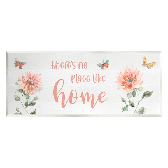 Stupell Industries Floral Pink Home Phrase Botanical & Floral Painting Unframed Art Print Wall Art, 17 x 7