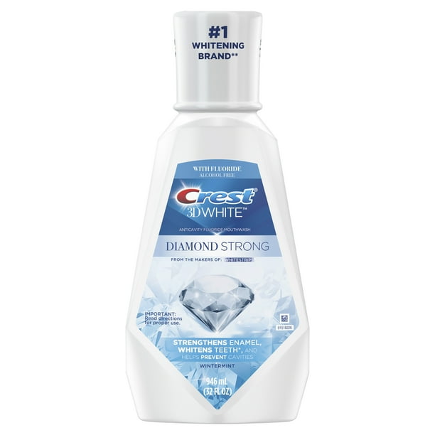 Crest 3D White Diamond Fluoride Mouthwash, Alcohol Free, 32 fl oz