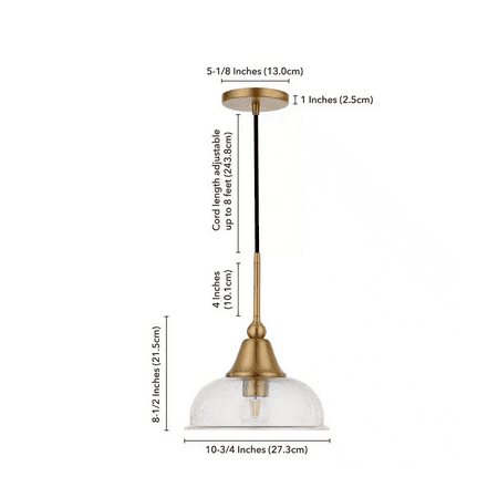Camden&Wells - Magnolia Seeded Glass Pendant - Brass