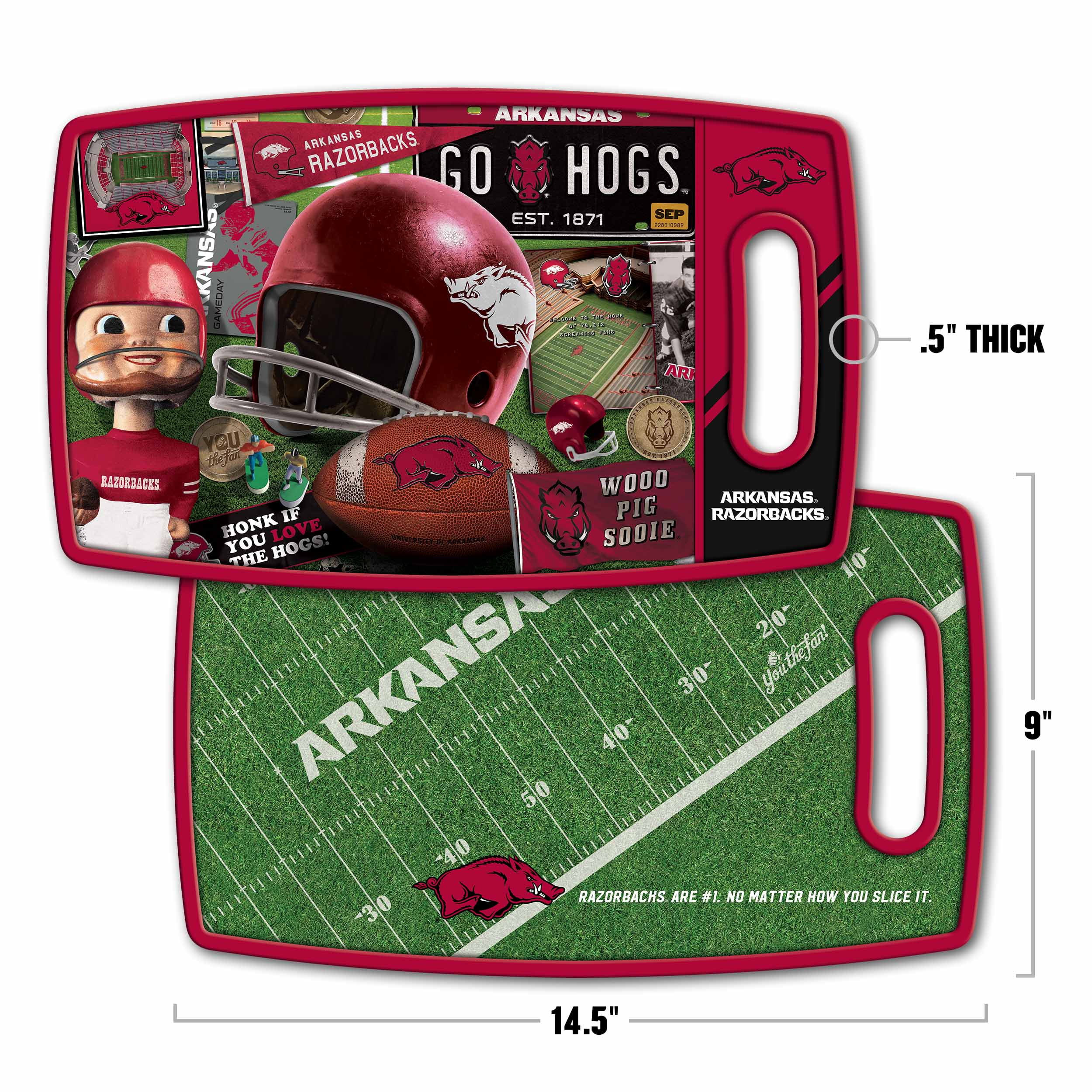 YouTheFan NCAA Arkansas Razorbacks Retro Series Cutting Board