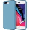 thumbnail image 1 of AmPm Silicone Case for iPhone 7 Plus, iPhone 8 Plus, 5.5 Inch, Silky-Soft Touch Full-Body Protective Case, Shockproof Cover with Microfiber Lining, Black, 1 of 7