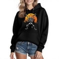 thumbnail image 3 of Mifsaly Mens Womens Halloween Hoodie Cute Black Graphic Hooded Fleece Pullover Sweatshirt with Kangaroo Pocket Comfortable Warm Fall Festival Party Clothes Black,S, 3 of 5