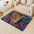 thumbnail image 2 of 3 x 5 Area Rug Leopard Rugs, Colorful Tropical Jungle Carpet for Living Room Bedroom Animal Patterned Indoor Home Decor, Non Slip Soft & Low Pile Small Washable Rug ZH&240, 2 of 7