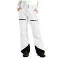 thumbnail image 2 of Ovbmpzd Women's White Pants Waterproof Snow Fleece Lined Ski Pants Snowboard Insulated Warm Skiing Pants for Women XL, 2 of 8