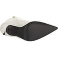 thumbnail image 4 of Nine West Bolana White Leather Pointed Toe Stiletto Heel Fashion Ankle Boots (White, 5), 4 of 6