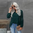thumbnail image 4 of Fjuchai Womens Spring Summer T-Shirt Tops for Female V-Neck Solid Color Long Sleeve Tees Shirt S-XXL, 4 of 10