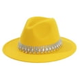thumbnail image 1 of GPOECD Stylish Western Cowboy Hat with Rhinestone Embellishments for Country Dance Parties and Events Yellow,One Size, 1 of 3
