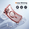 thumbnail image 3 of Matallic Glossy Clear for iPhone 12 Case Compatible with MagSafe with Plating Full Camera Protection [Strong  Attraction] Slim Thin Phone Case Shockproof for Women Girls(6.1")-Red, 3 of 14