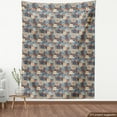 thumbnail image 3 of Ambesonne Moroccan Fabric by the Yard Upholstery, Tunisian, 2 Yards, Dark Orange Slate Blue, 3 of 4