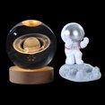 thumbnail image 2 of Bola de cristal de astronauta de galaxia planetaria luminosa con luz de noche de empuje manual de astronauta Fuente de alimentación USB para mantener el calor / luz de noche rgb regalo para Wmkox8yii  gf7608, 2 of 8