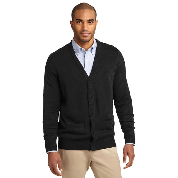 Port Authority SW302 Men's Pocket cardigan - Black - 3X-Large