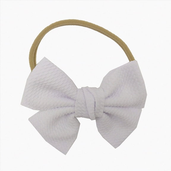 Cdudpw Baby Girls Headbands Hair Bows Nylon Linen Hairbands Handmade Hair Accessories for Newborn Infant Toddlers Little Girl and Kids(White,One Size)