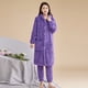 thumbnail image 2 of Conjunto de pijama de franela gruesa de gran tamaño para mujer, ropa de dormir de lana de Coral con capucha cálida, traje holgado para el hogar, ropa de estar por casa, Invierno, 2 of 4