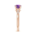 thumbnail image 3 of ANGARA Natural 0.8 Ct. Amethyst with Diamond Classic Ring in 14K Rose Gold for Women (Ring Size: 12), 3 of 9