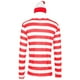 thumbnail image 2 of Conjunto de disfraz Naiovety para mujer adulta camiseta a rayas rojas y blancas S, 2 of 6