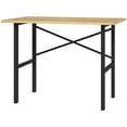 thumbnail image 1 of HOMCOM 46" Work bench Table Oak Wood Top, Heavy-Duty Steel Work Table High Stability Workstation, Natural Wood, 1 of 7