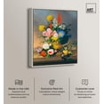 thumbnail image 2 of Johann Knapp - Still Life with Bouquet Canvas Vintage Floral Wall Art by Art Remedy, Silver Frame, 16" x 20", 2 of 7