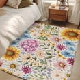 thumbnail image 4 of Sunflower Vintage Area Rugs 2.7'x5', Small Throw Rugs for Kitchen Bedroom, Colorful Flowers Summer Botanical Retro Art Indoor Outdoor Rug Non-Slip Low Pile Carpet Runner Reversible Floor Mats, 4 of 8