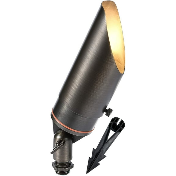 MIK Solutions 106 LED Spot Lights Outdoor Brass with 7W MR16 Bulb and Stake