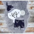thumbnail image 5 of LMLYSoH Baby's Clothing Set, Letter Pattern Long Sleeve Romper and Print Pants and Hat Three-piece Suit for Toddler Boys Girls, 5 of 9
