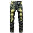 thumbnail image 2 of Mercatoo Youth Ripped Skinny Jeans Boys Slim Fit 𝐒tretch Jeans Distressed Straight Leg Fashion Comfort Denim Pants Trendy 𝐘2k Jogging, 2 of 9