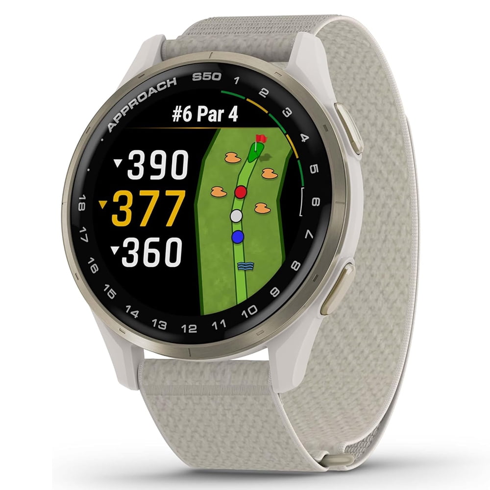 Garmin 010-03010-01 Approach S50, Advanced Golf GPS Smartwatch, AMOLED Display, On-Course Features Bundle with 2 YR CPS Enhanced Protection Pack