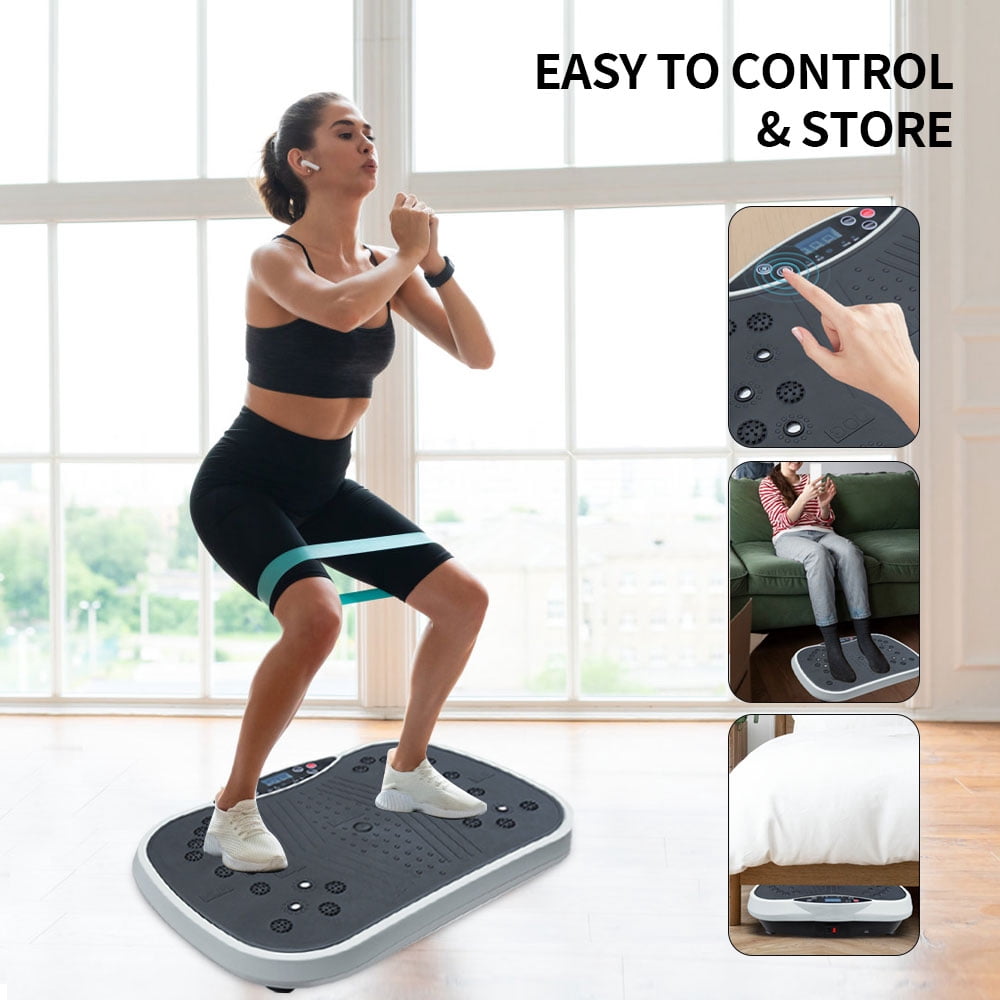 Exercise Machine - Whole Body Workout Vibration Fitness Platform, Home Training Equipment for Weight Loss & Toning Grey