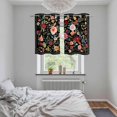thumbnail image 5 of Watercolor Flowers Kitchen Curtains Small Short 39 Inch Length, Farmhouse Floral Vintage Black Grommet Top Bedroom Living Room Curtains, Light Filtering Cafe Curtain Drapes 2 Panels Set 55''x39'', 5 of 9