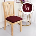 thumbnail image 3 of REGALWOVEN 4Pcs Velvet Stretchable Chair Seat Covers, 18"x18" Burgundy, 3 of 6