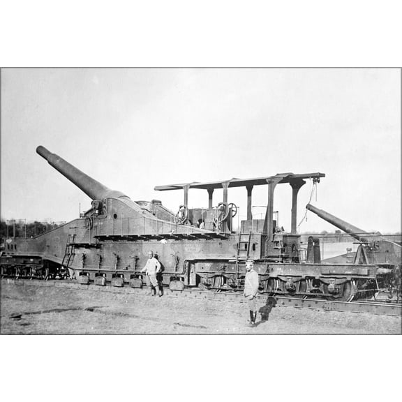 24"x36" Gallery Poster, French 320 mm railway gun during World War I