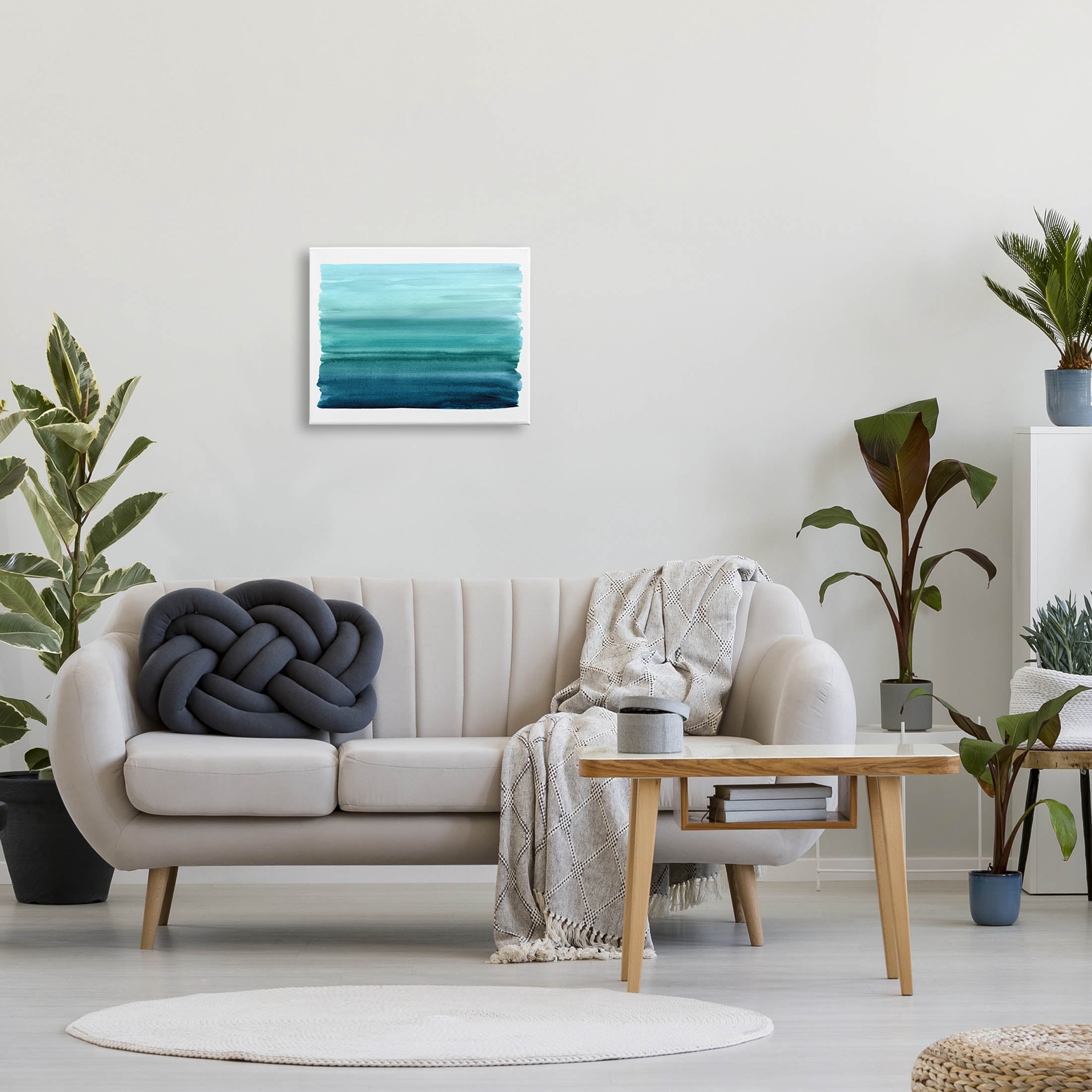 Stupell Industries Turquoise Gradient Shape Painting Graphic Art Gallery Wrapped Canvas Print Wall Art, Design by Allie Corbin
