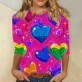 thumbnail image 6 of Vetsdori Plus Size Shirts for Women Valentine Summer Blouses 3/4 Sleeve Graphic Gifts for Girlfriend Casual,Crew Neck Ladies Tops Cute, 6 of 6