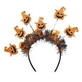 thumbnail image 3 of Wovilon Halloween Decorations Indoor Halloween Headband Pumpkin Spider Hair Halloween Party Environment Layout Radial Headband, 3 of 5