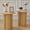 Octagonal Base Oak set of 2, variant on Wirrytor Farmhouse Round End Table Set of 2, Wooden Fluted Couch Side Table with Octagonal Base for Living Room, Small Bedside Table Accent Cabinet, Bedroom, Black