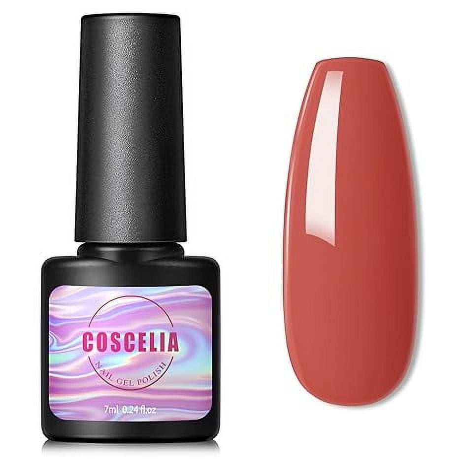 COSCELIA 60PC Gel Nail Polish Set Red Nude Pink Glitter Colors Multiple Top Base Coat Nail Art Salon at Home Gift for Women