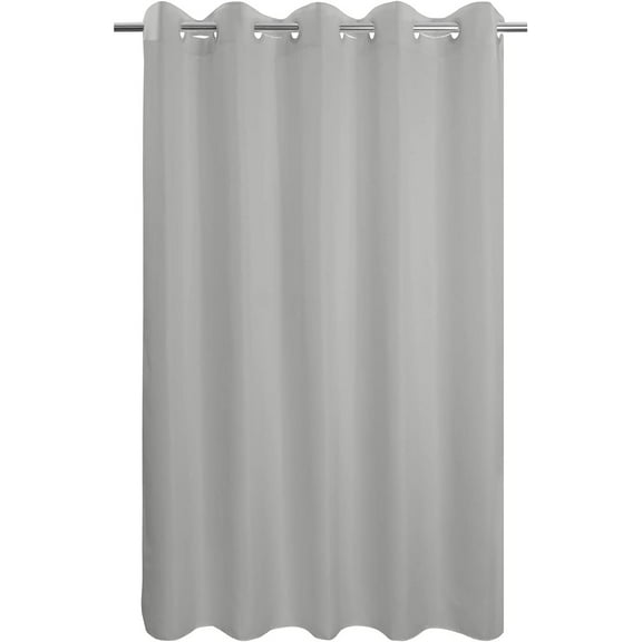 No Hook Grey Shower Curtain Soft Microfiber & Waterproof - Fabric Shower Curtain or Liner, Washable & Bottom Magnets, Hotel Cloth Shower Curtain, Gray, 71x74