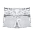 thumbnail image 6 of Sinleey Kids Girls Dance Outfit Sleeveless Ballet Gymnastic Leotard Bodysuit with Metallic Shorts Silver 8, 6 of 7