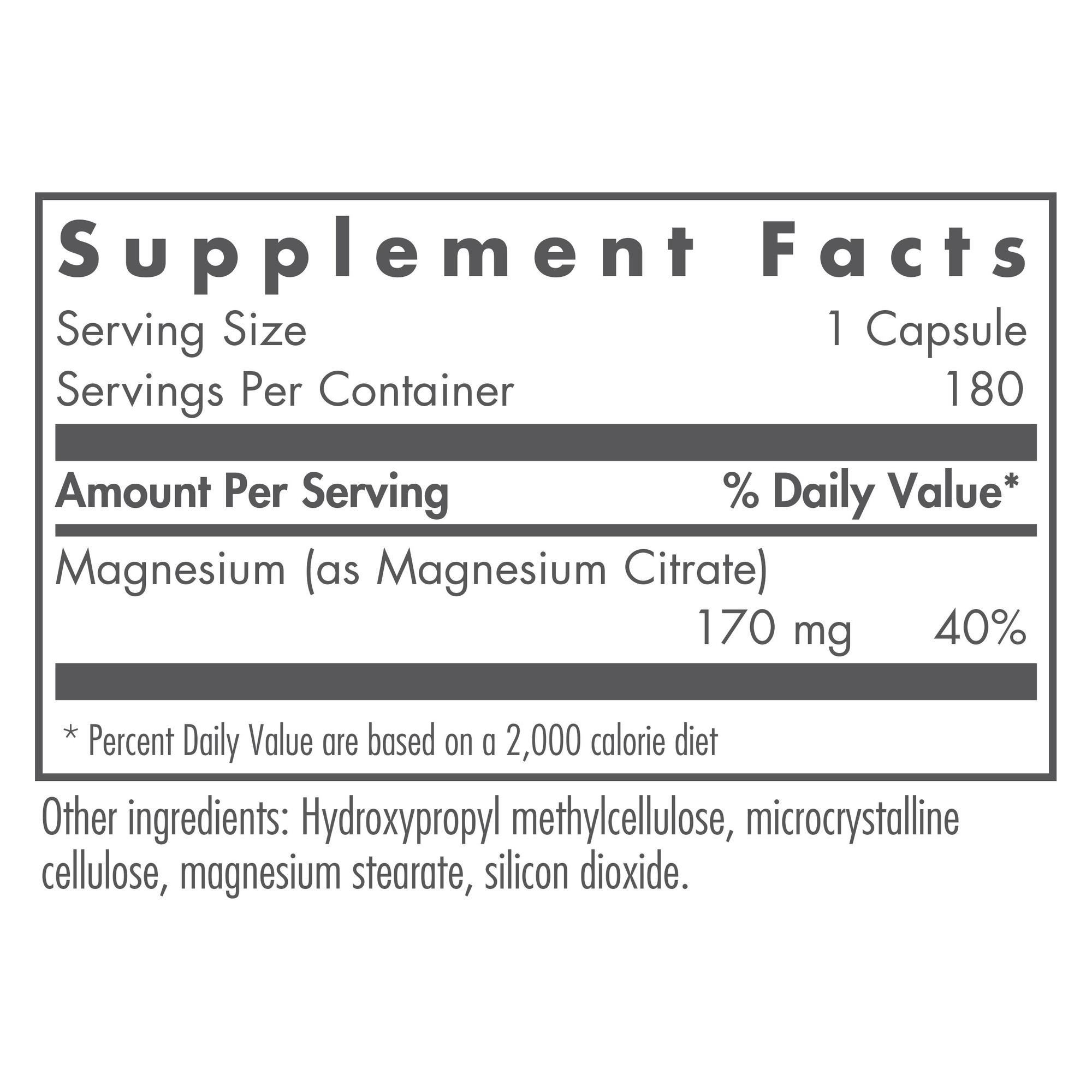 NutriCology Magnesium Citrate - Well-Absorbed, Bone and Stress Support - 180 Vegetarian Capsules - image 2 of 7