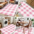 thumbnail image 4 of Hallway Runner Rug 2.7'x5', Pink Checkered Long Non-slip Runner Rugs, Pink White Buffalo Plaid Washable Outdoor Indoor Throw Floor Carpet Mat for Living Room/Bedroom/Kitchen/Office/Laundry, 4 of 9