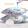 thumbnail image 4 of Throw Pillow Covers 26x26 Inch Set of 2, Spring Flowers Waterproof Outdoor Pillow Covers, Watercolor Floral Butterflies Botanical Decorative Cushion Pillowcases for Couch, Sofa, Bed, Garden, Patio, 4 of 9