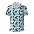 thumbnail image 2 of Daiia Penguins Dolphins Whales Pattern Men’s Polo Shirts,Solid Deck Shirt,Classic Fit, Breathable Cotton Polo for Casual and Sport Wear-Medium, 2 of 7