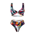 thumbnail image 5 of Honeii Abstract Jazz Instrumental Print Women’s Bikini Set,Two Piece Swimsuit Bathing Suits,Stylish High Elasticity Swimwear for Beach and Pool, 5 of 7