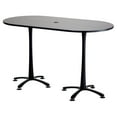 thumbnail image 2 of Safco 2550DWSL Cha-Cha Racetrack Bistro-Height Table, White & Metallic Gray - 42 x 72 x 36 in., 2 of 2