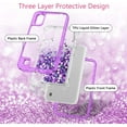 thumbnail image 7 of SPYCASE For Galaxy A01 Case Liquid Glitter Waterfall Heavy Duty Shockproof for Girls Women Cover - Purple, 7 of 7