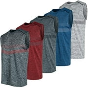 Pack of 5 Dry Fit Mens Tank Tops Sleeveless Muscle Shirts for Men