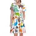 thumbnail image 1 of Vsdgher Animaux pour Femmes Été 2025 Robes Midi Décontractées Légères Manches Courtes Col Rond Robe de Plage, 1 of 6