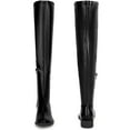 thumbnail image 5 of BLISSFUL STEP Round Toe Low Block Heel Over the Knee High Boots for Women, 5 of 5
