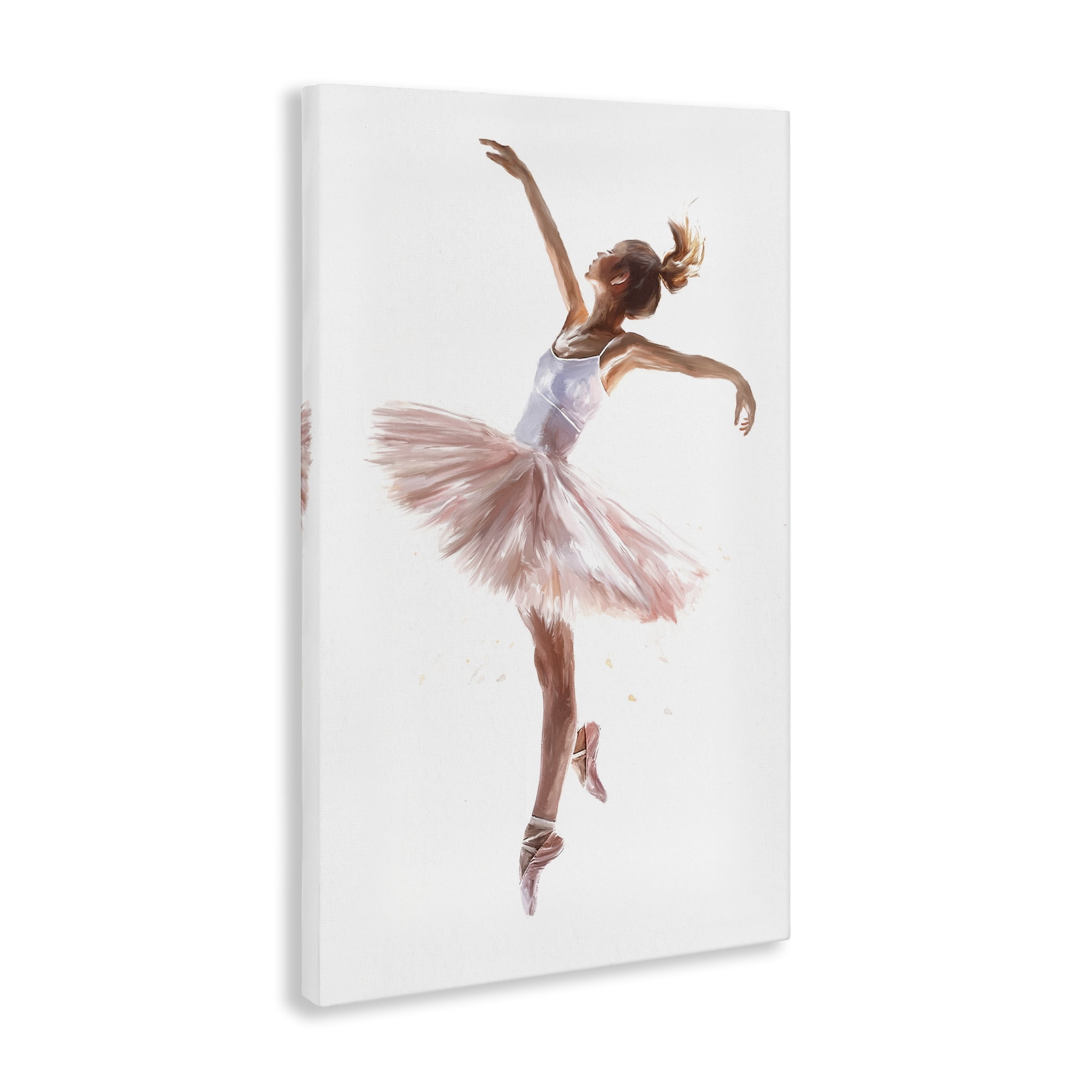 Stupell Industries Graceful Ballerina Pose Novelty Painting Gallery Wrapped Canvas Art Print Wall Art, 24 x 36
